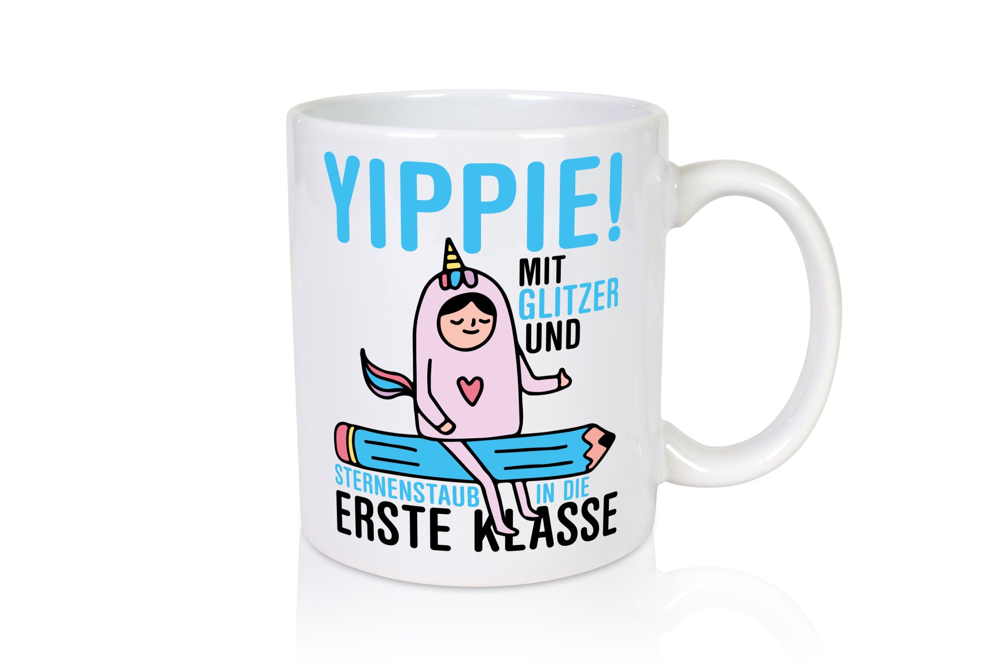 Mit Glitzer und Sternenstaub | Einschulung Einhorn lustiger Spruch Geschenk