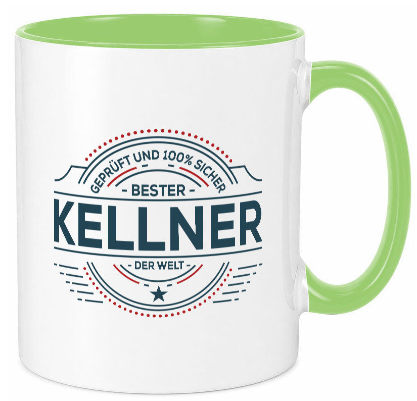 Geprüft und sicher: Kellner | kellnern Bedienung Geschenk Humor Geschenkidee Tasse
