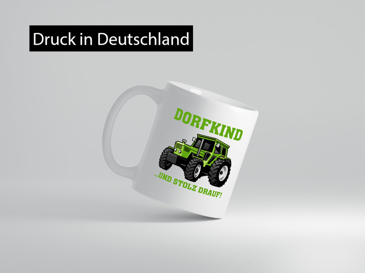 Dorfkind und stolz drauf | Traktor Tasse Bauernschaft lustig Humor Geschenkidee