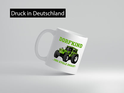 Dorfkind und stolz drauf | Traktor Tasse Bauernschaft lustig Humor Geschenkidee