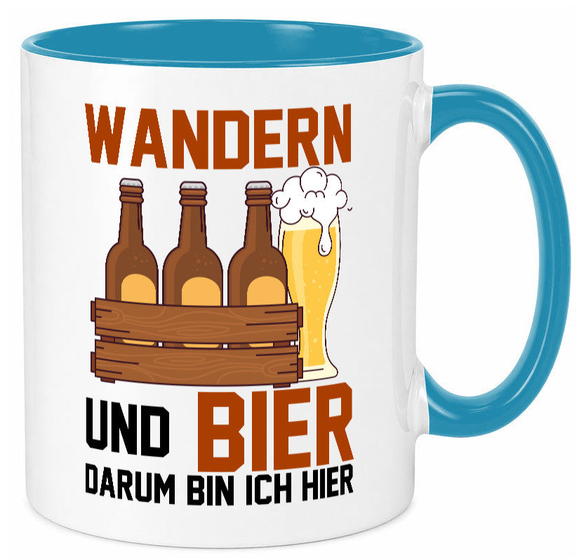 Wandern und Bier darum bin ich hier | Bierkasten lustiger Spruch Geschenk Humor