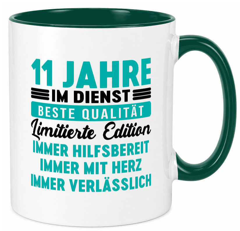 11 Jahre im Dienst | Jubiläum Arbeit v5 lustig Kollegen Büro Geschenk Tasse