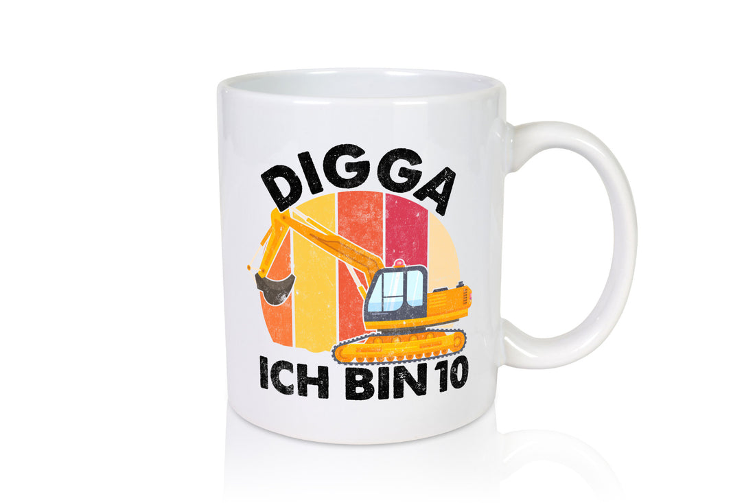 10. Geburtstag | 10 Jahre Bagger Digga lustig Geschenkidee Geschenk Tasse
