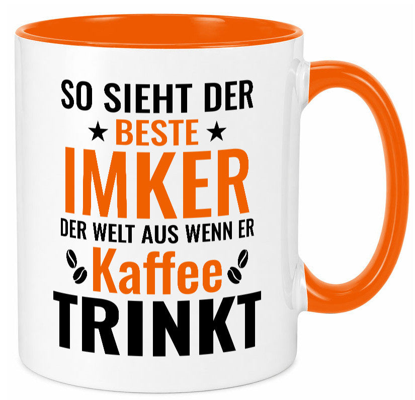 Kaffee trinkt: Imker | Imkerei lustiger Spruch Geschenk Humor Geschenkidee Tasse