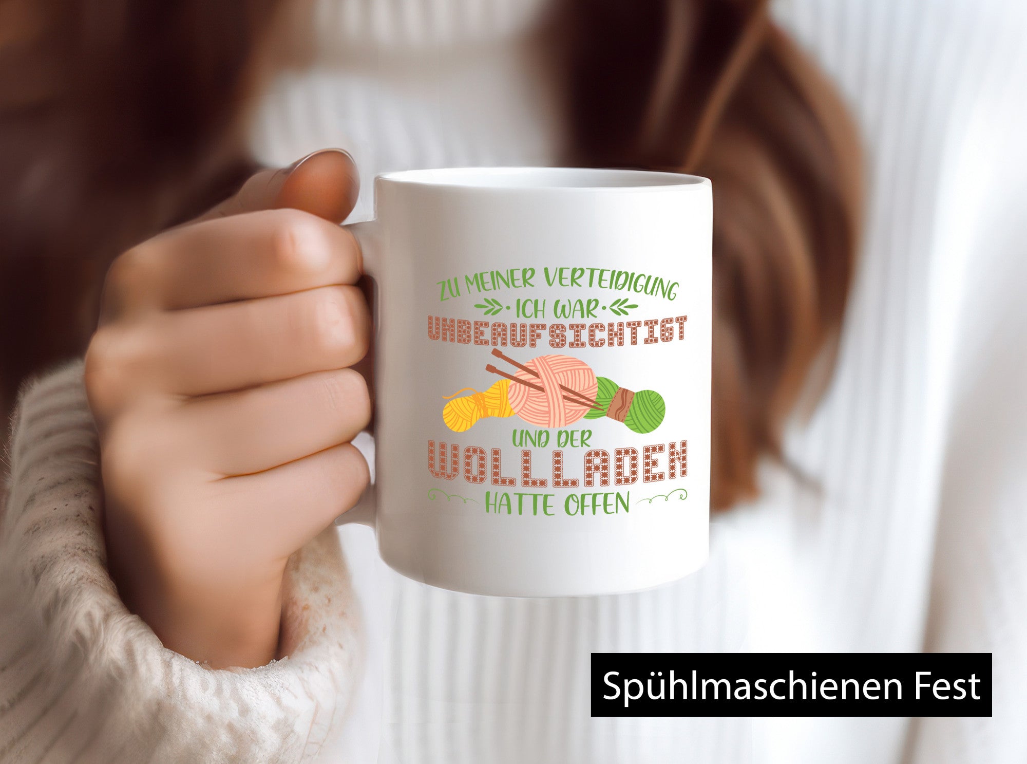 Zur Verteidigung | Unbeaufsichtigt Wollladen Stricken Geschenk Humor
