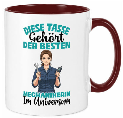 Im Universum: Mechanikerin | KFZ lustiger Spruch Geschenk Humor Geschenkidee Tasse