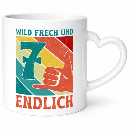 7. Geburtstag | 7 Jahre Wild und Frech lustiger Spruch Geschenk Geschenkidee