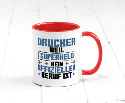 Superheld Drucker | Druckerei Print Medien Humor Geschenkidee Tasse