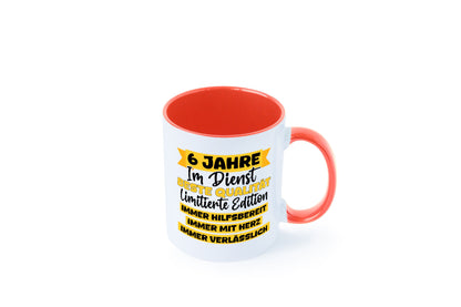 6 Jahre im Dienst | Jubiläum Arbeit v8 Geschenkidee Kollegen Büro Humor Tasse