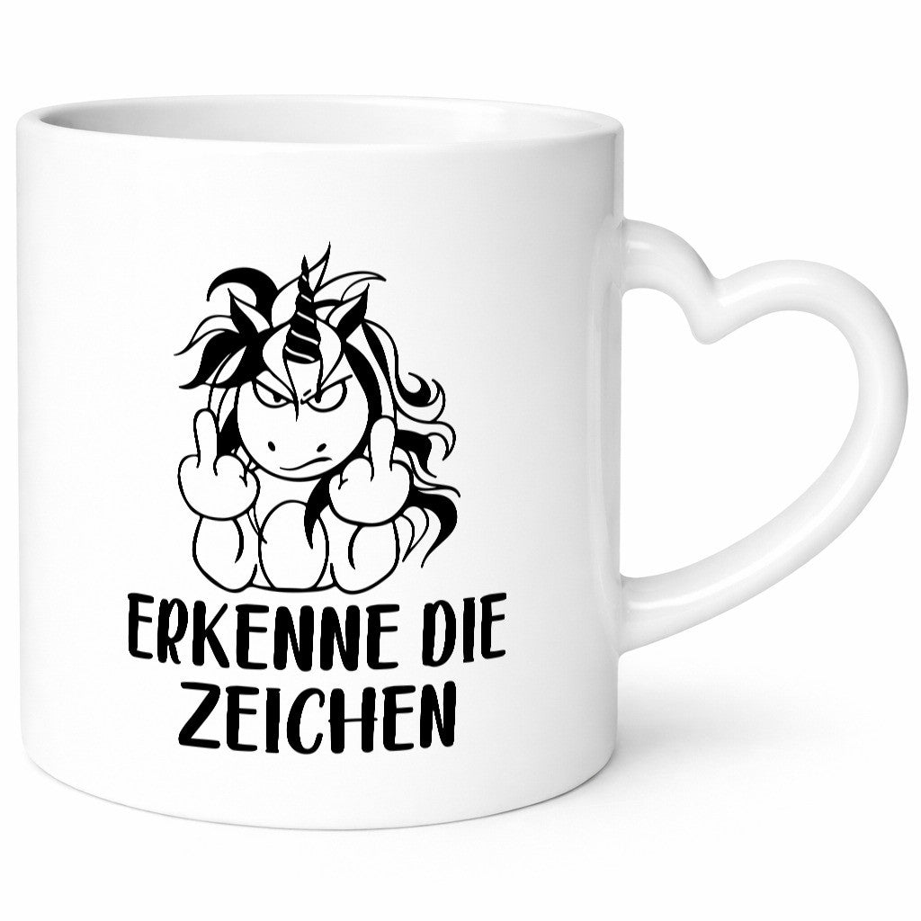 Erkenne die Zeichen | Stinkefinger Humor Geschenkidee Tasse