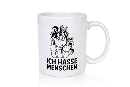 Ich hasse Menschen | Einhorn Stinkefinger lustig Humor Geschenkidee Geschenk