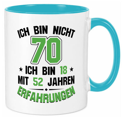 Ich bin nicht 70 | Rentner Viel erfahrung im leben lustig Ruhestand Jubiläum Tasse