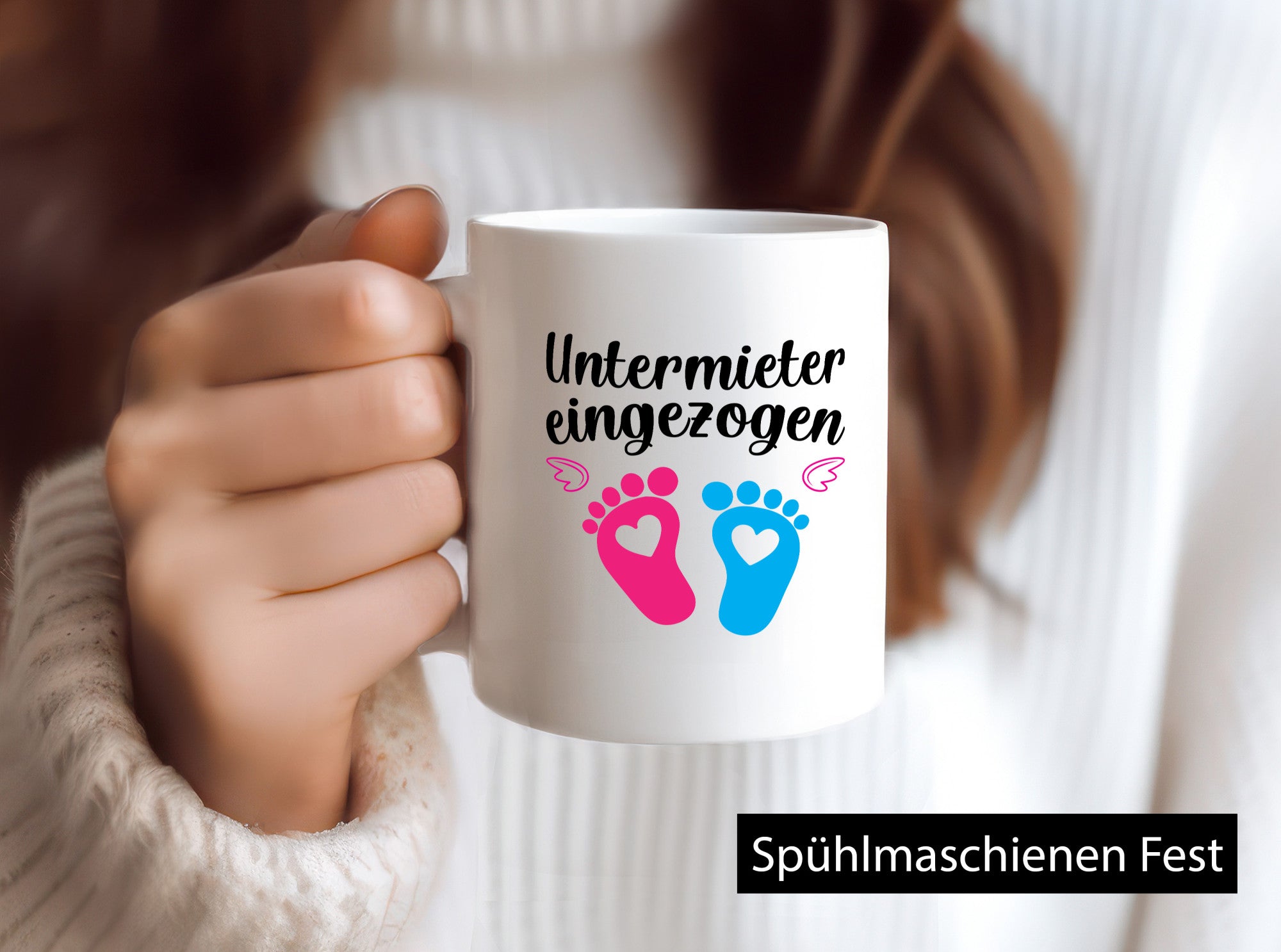 Untermieter eingezogen | Babyfüsschen Humor Geschenkidee Tasse