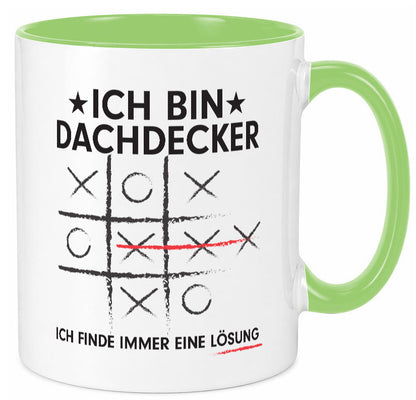 Lösung finden: Dachdecker | Dachbau Hausbau v2 Geschenkidee Humor Tasse