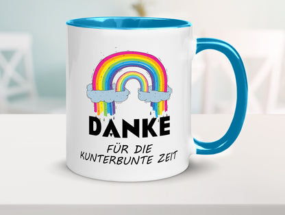 Danke für die Kunderbunte Zeit | Regenbogen lustiger Spruch Geschenk Humor