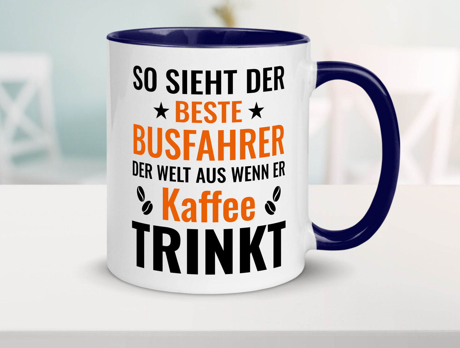 Kaffee trinkt: Busfahrer | Berufsfahrer Fahrer Geschenk Arbeit Kollegen Büro