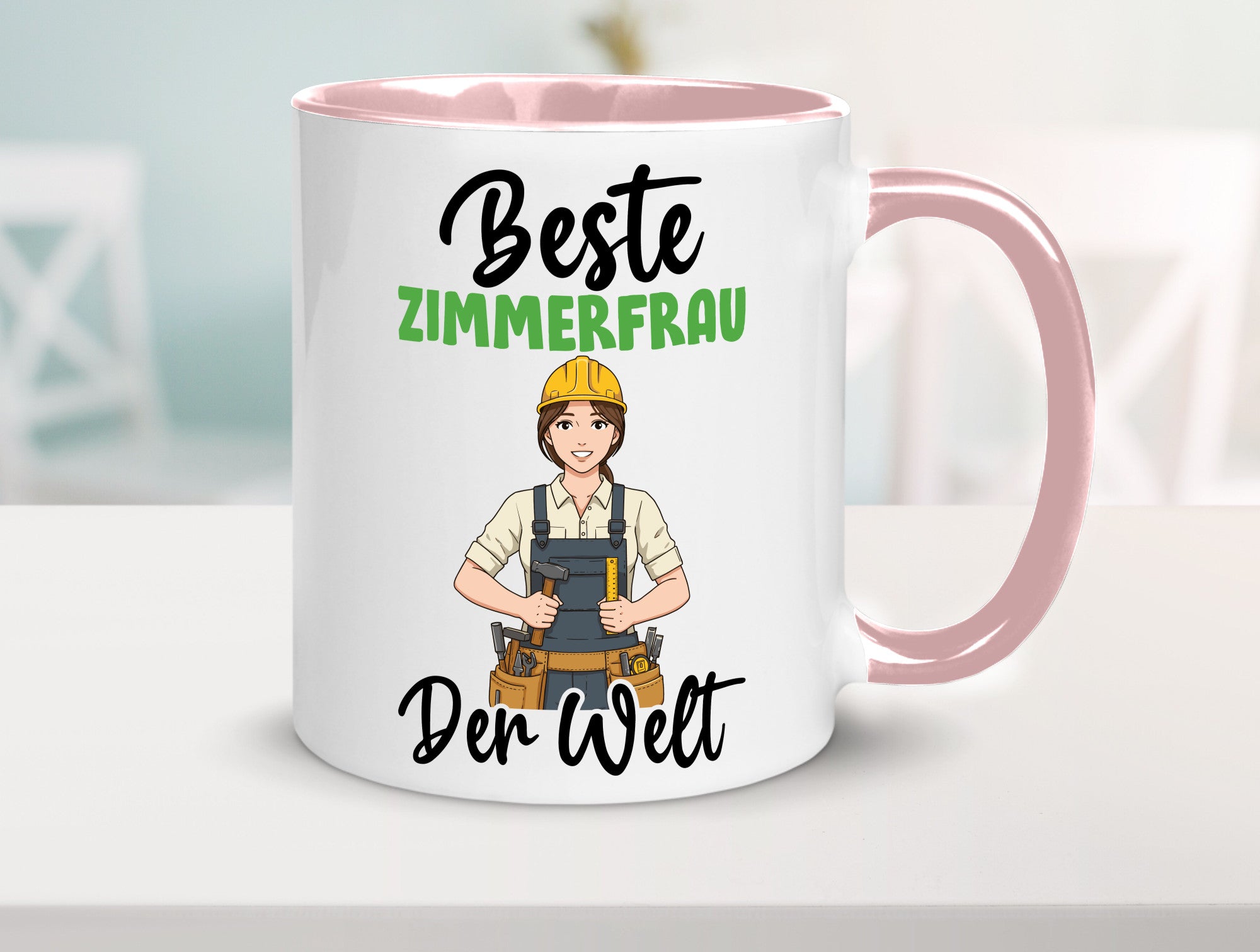 Beste Zimmerfrau| Holzbau | Handwerkerin v2 Geschenk Humor Geschenkidee