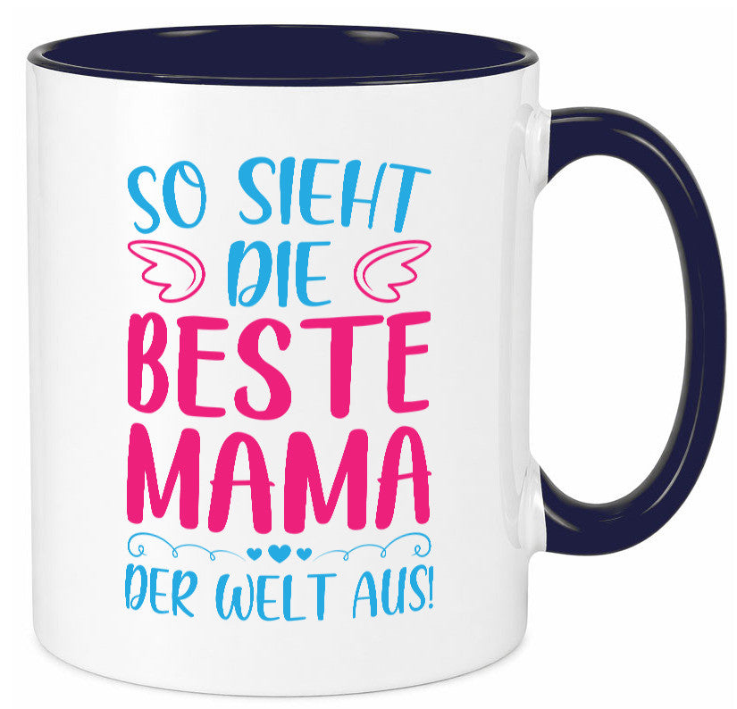 Beste Mama der Welt | Herzchen Geschenk Familie Geschenkidee lustiger Spruch Tasse