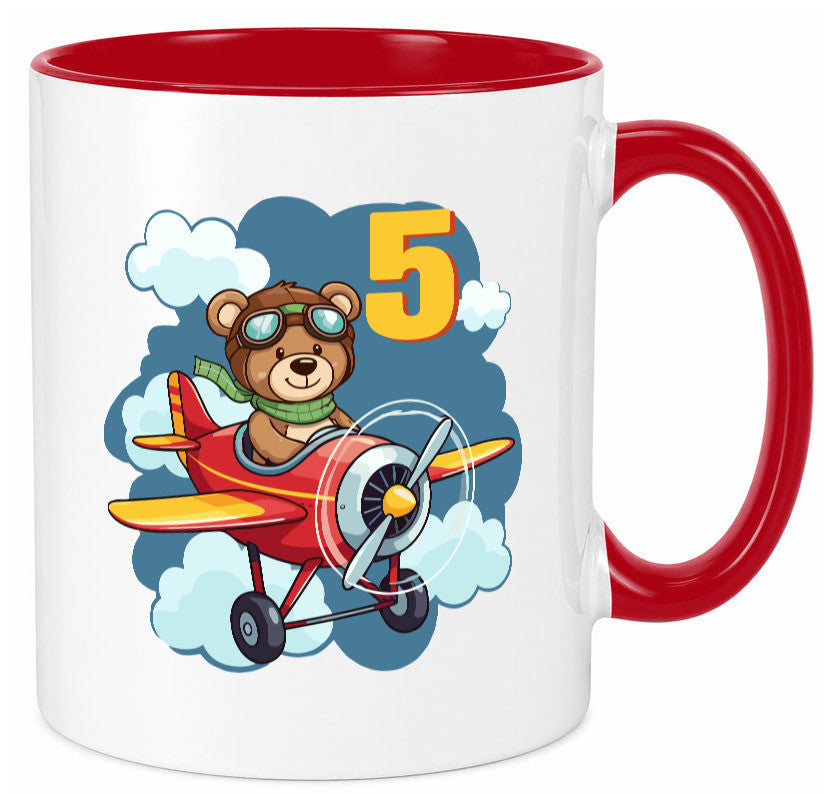 5. Geburtstag | 5 Jahre Kinder Pilot Flugzeug Geschenkidee Humor Tasse