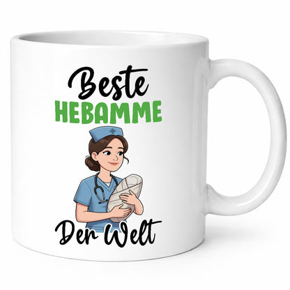 Beste Hebamme | Geburtshilfe v2 lustig Humor Geschenkidee Geschenk Tasse