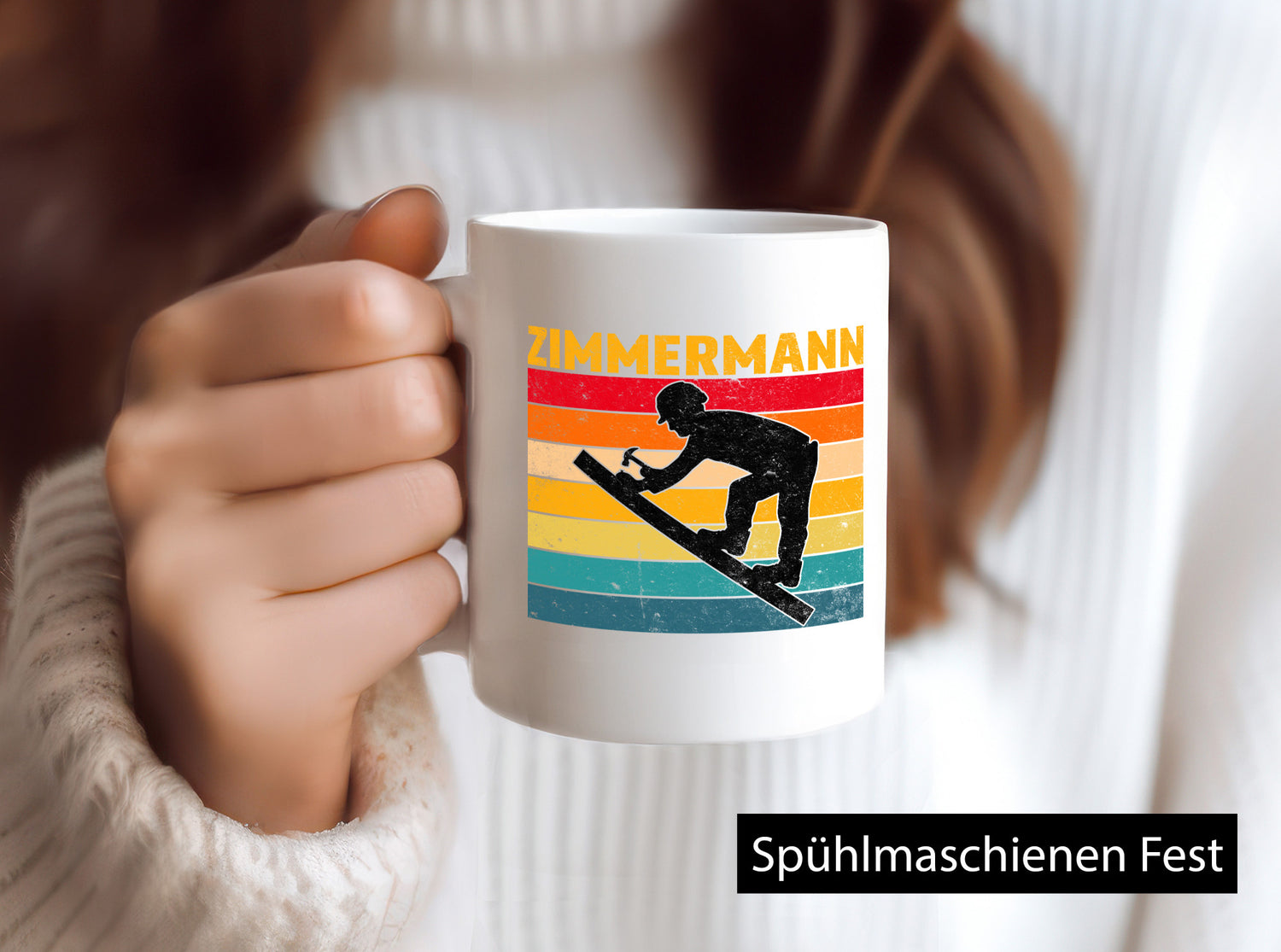 Zimmerman | Handwerker Dach Retro v2 lustig Humor Geschenkidee Geschenk Tasse