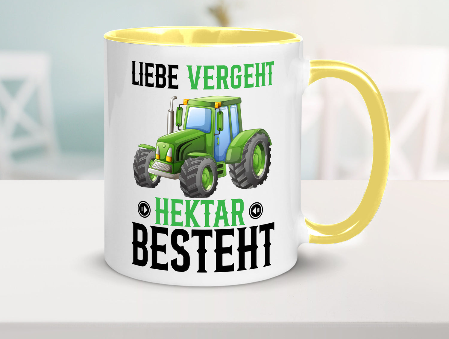 Liebe vergeht Hektar besteht | Traktor Bauer landwirt Humor Geschenkidee Tasse