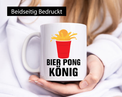 Bier Pong König | Party Bierliebhaber Spiele Geschenkidee Humor Tasse