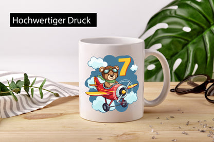 7. Geburtstag | 7 Jahre Kinder Pilot Flugzeug lustiger Spruch Geschenk