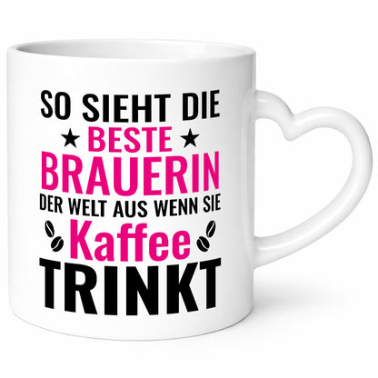 Kaffee trinkt: Brauerin | Bier Brauerei lustig Humor Geschenkidee Geschenk Tasse