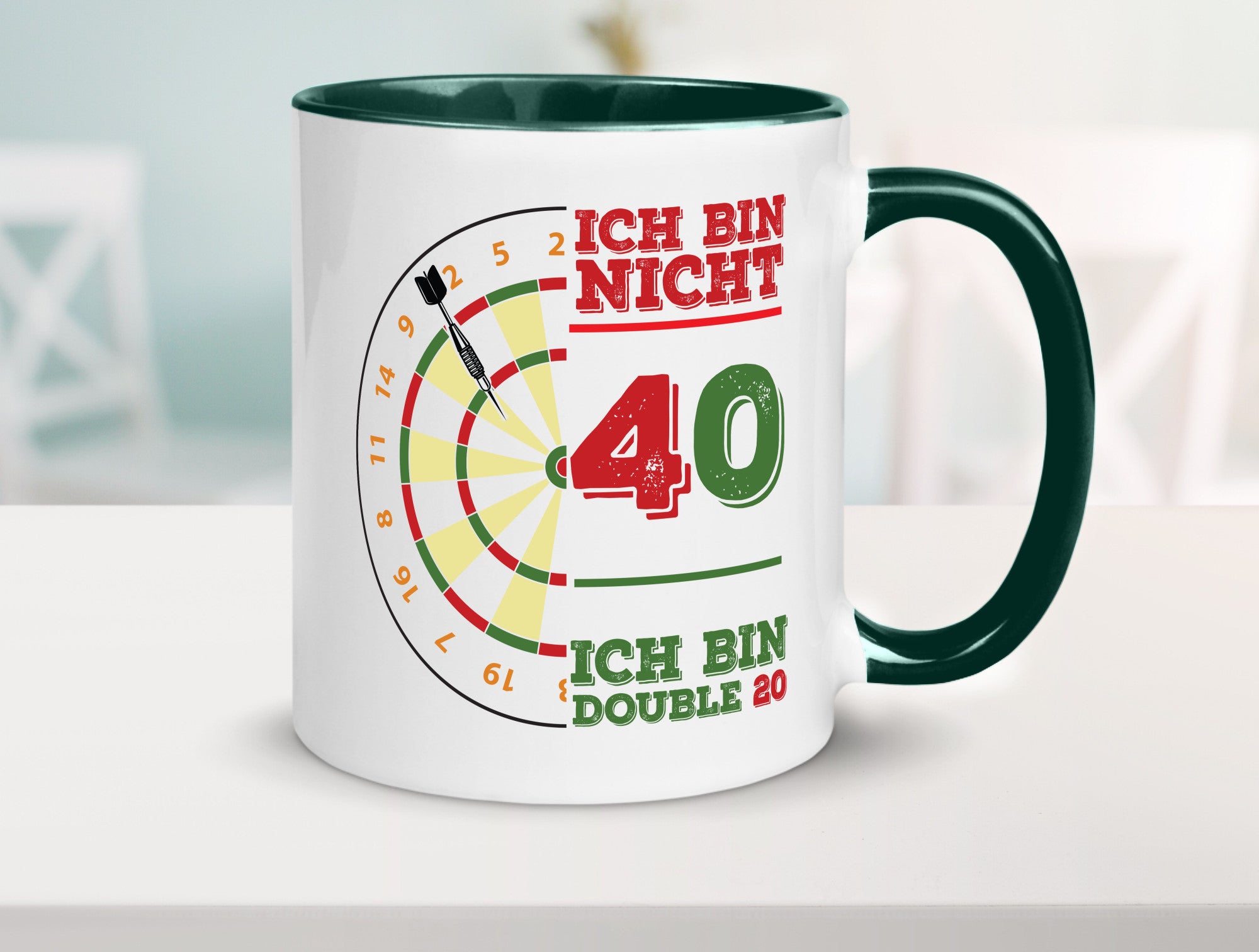Ich bin nicht 40 double 80 | Dart spieler Geschenkidee Humor Tasse