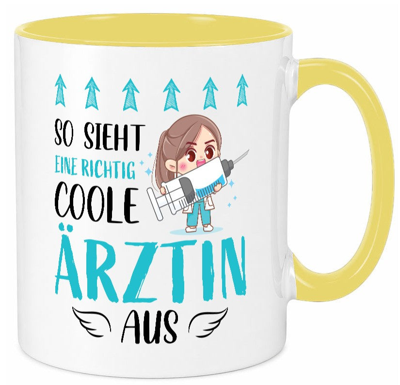 So sieht eine richtig Coole Ã„rztin aus | Krankenhaus Geschenk Humor Tasse