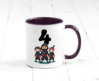 4. Geburtstag | 4 Jahre Ninja lustig Geschenkidee Geschenk Tasse