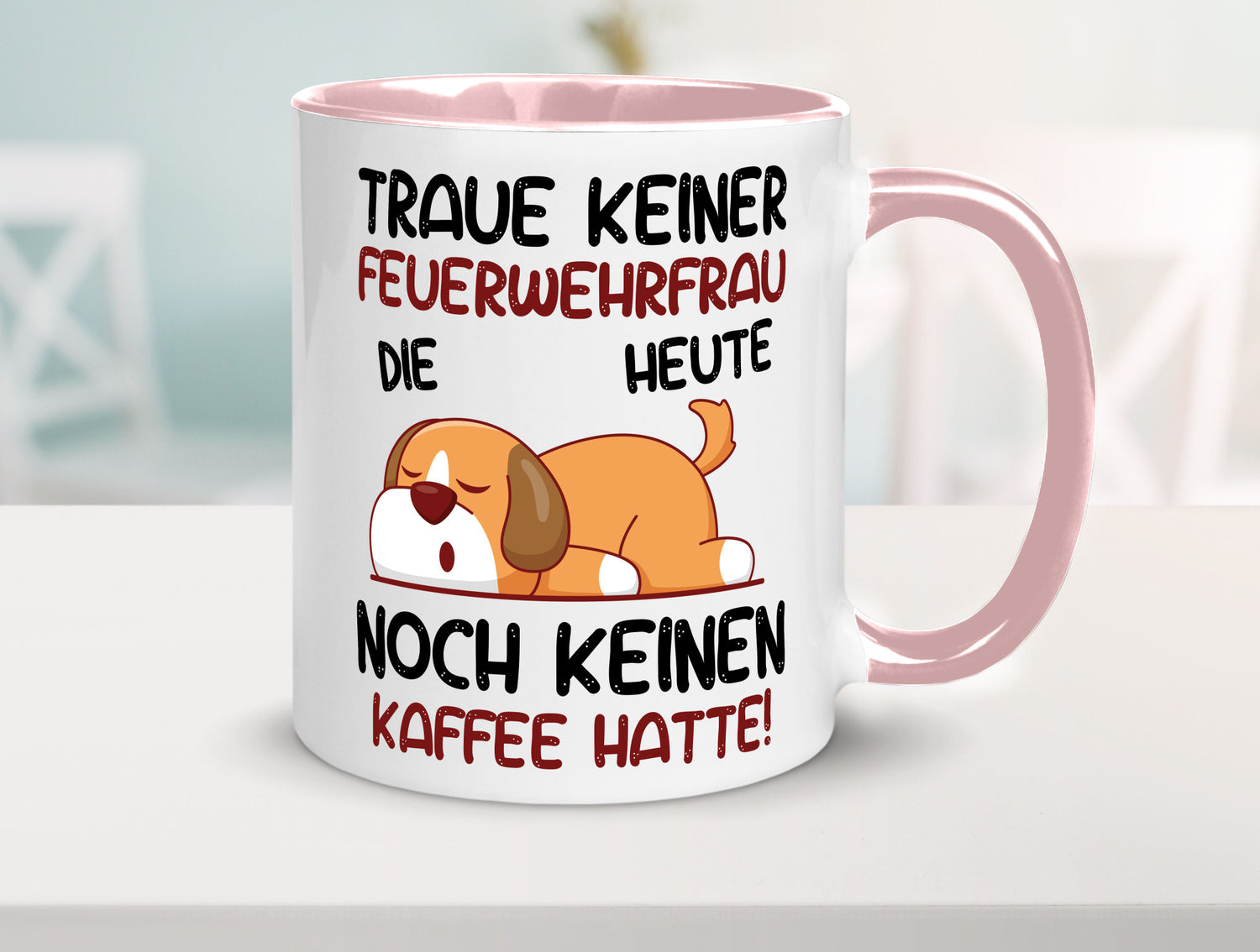 Traue keiner Feuerwehrfrau | Feuerwehr lustig Humor Geschenkidee Geschenk Tasse