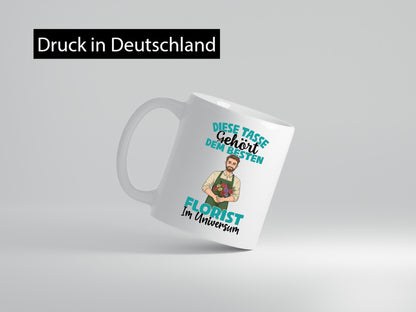 Im Universum: Florist | Blumen Verkäufer Geschenkidee Humor Tasse