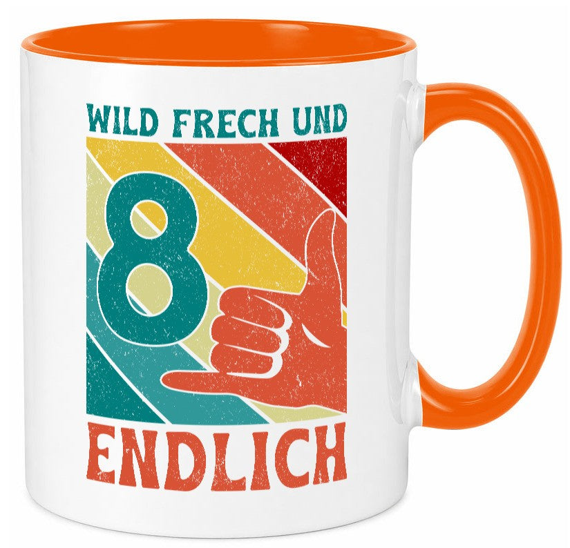 8. Geburtstag | 8 Jahre Wild und Frech Humor Geschenkidee Tasse