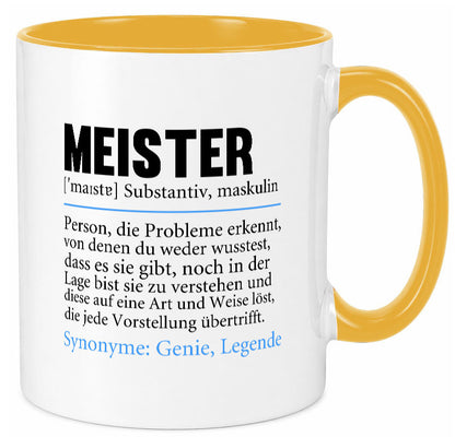 Meister | lustig Meisterbrief Beruf v2 Humor Arbeit Kollegen Büro Geschenkidee Tasse