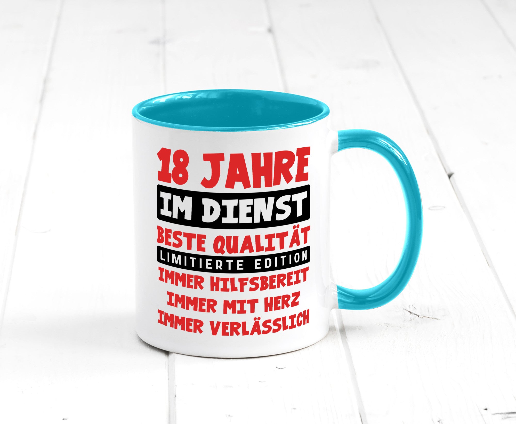 18 Jahre im Dienst | Jubiläum Arbeit v9 Geschenkidee Kollegen Büro Humor Tasse