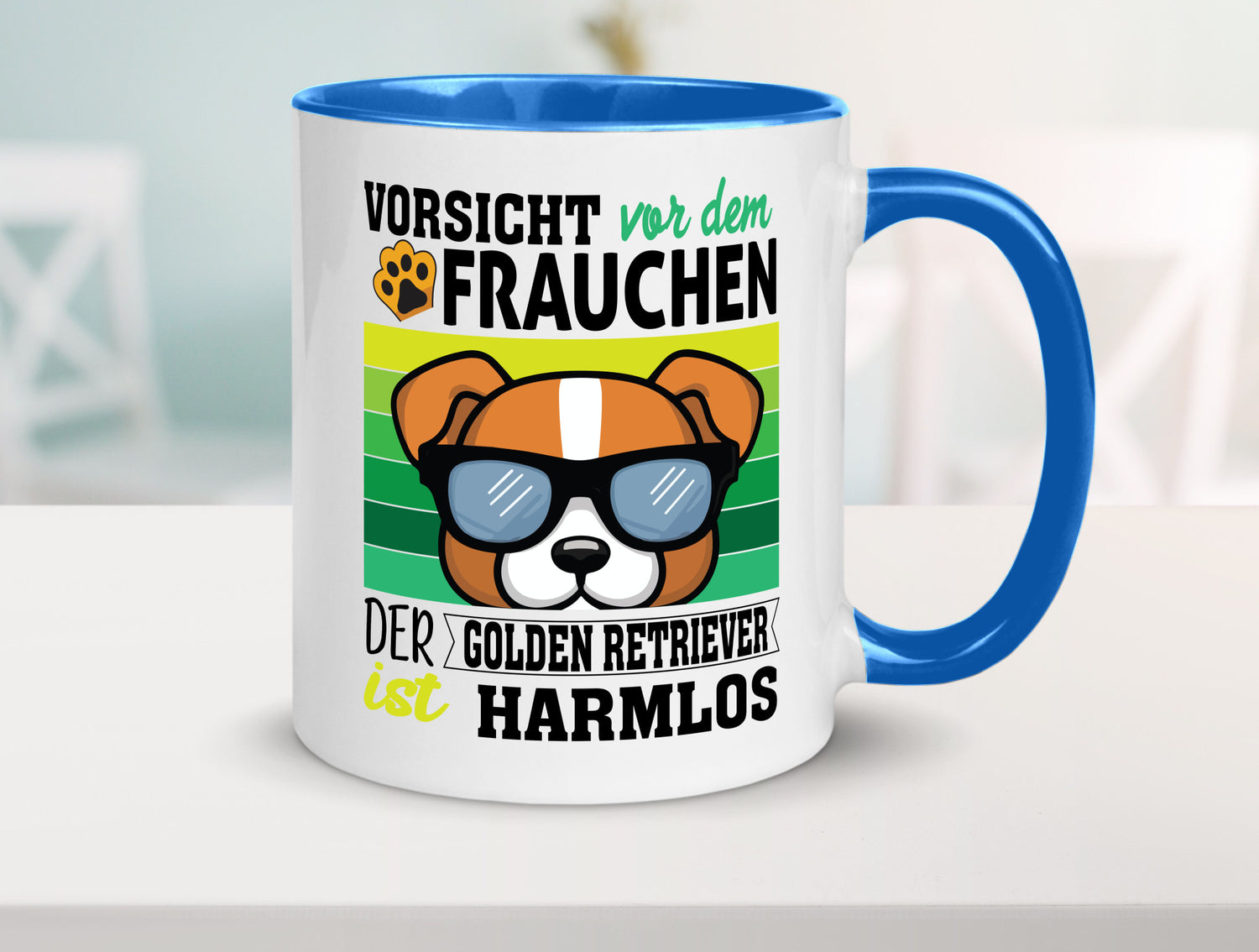 Vorsicht vor dem Frauchen Golden Retriever ist Harmlos lustiger Spruch Geschenk