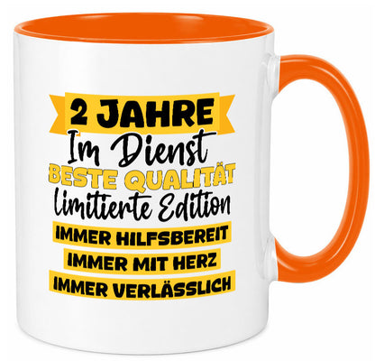 2 Jahre im Dienst | Jubiläum Arbeit v8 lustiger Spruch Geschenk Kollegen Büro
