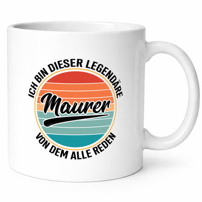 Legendäre Maurer | Handweker Mauermeister Humor Geschenkidee Tasse