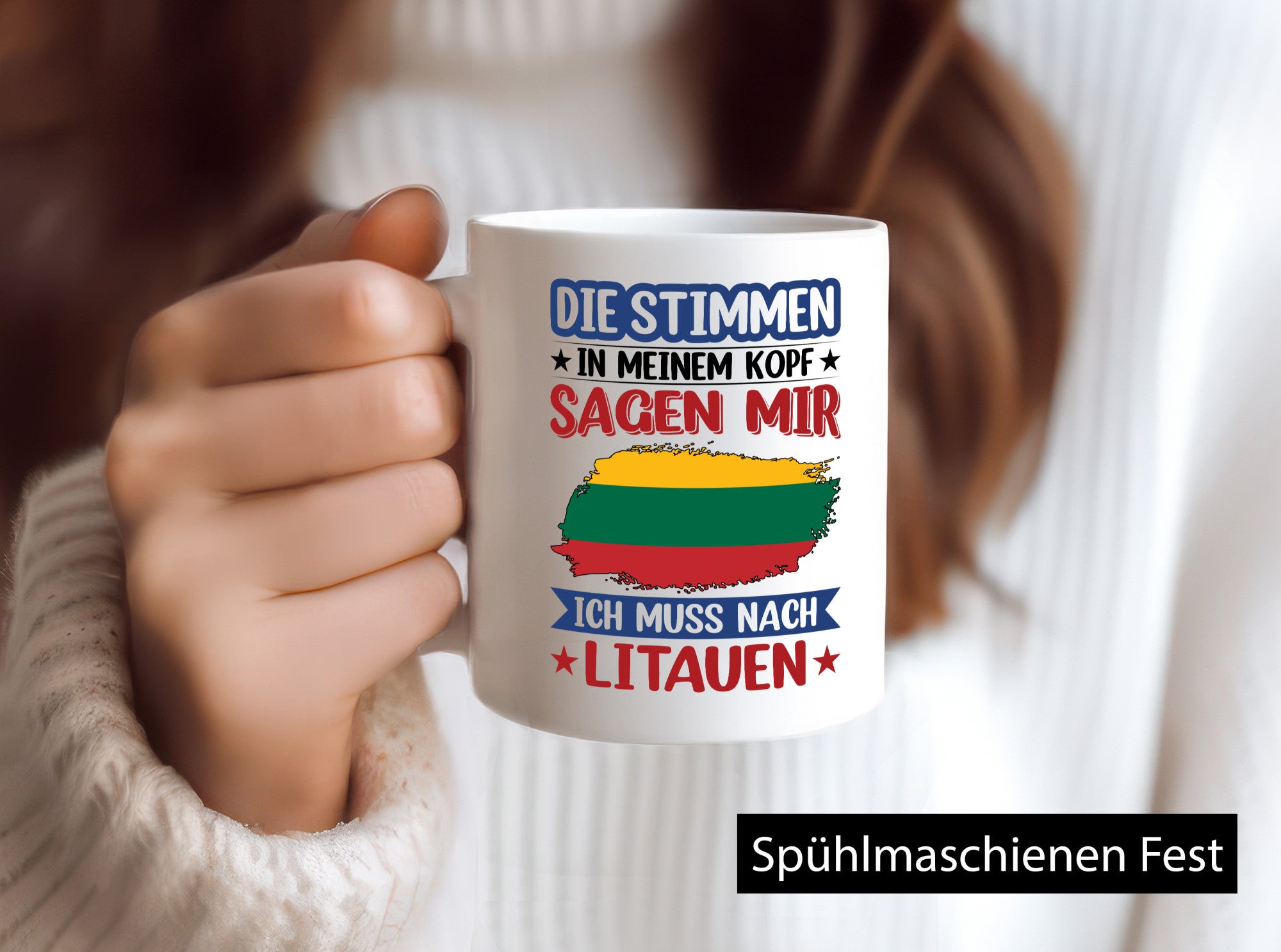 Litauen | Urlaub Stimmen in meinem Kopf Traumland Humor Geschenkidee Tasse