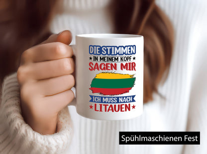 Litauen | Urlaub Stimmen in meinem Kopf Traumland Humor Geschenkidee Tasse
