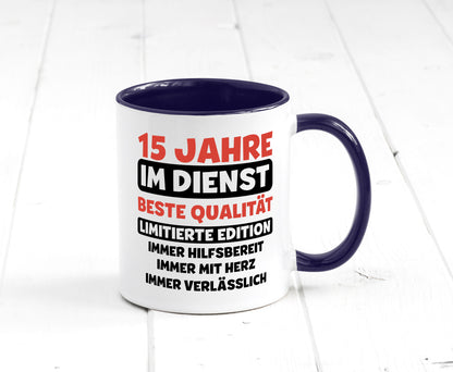 15 Jahre im Dienst | Jubiläum Arbeit v3 lustig Kollegen Büro Geschenk Tasse