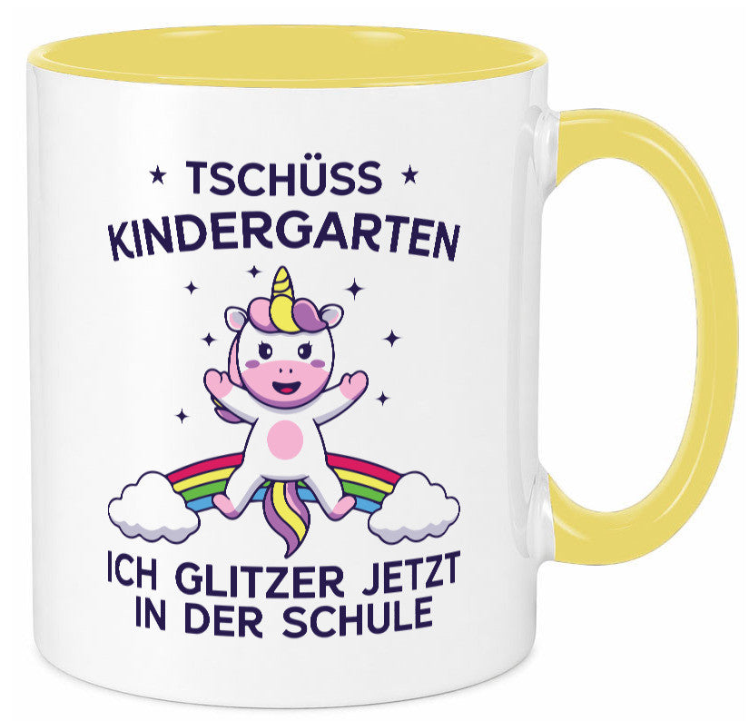 Kindergarten, jetzt Schule | Einhorn Geschenk Humor Geschenkidee lustiger Tasse