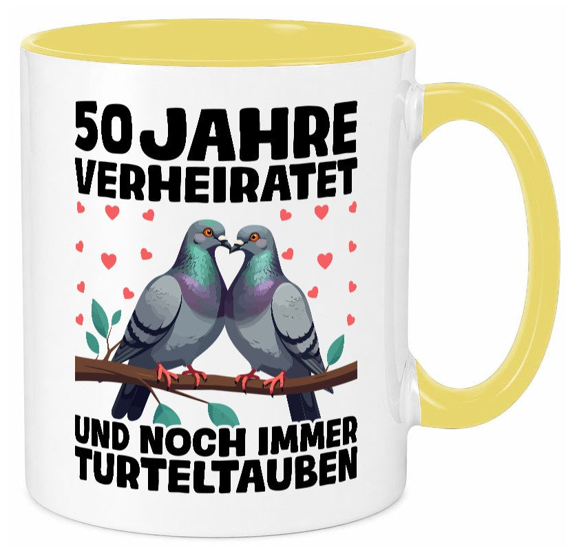 50 Jahre verheiratet | Turteltauben Ehe Ehepaar Geschenk Humor Geschenkidee Tasse