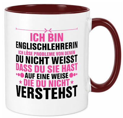 Löse Probleme: Englischlehrerin | Englisch Lehrerin Geschenk Humor Geschenkidee Tasse