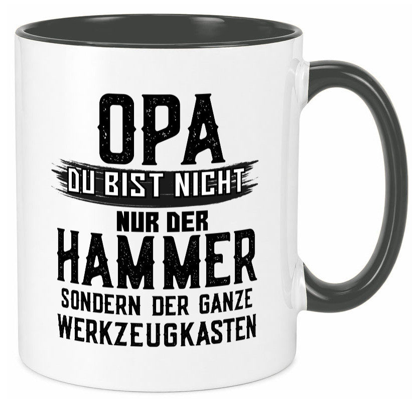 Opa ist der Hammer | Großvater Tasse Werkzeugkasten lustig Familie Geschenkidee