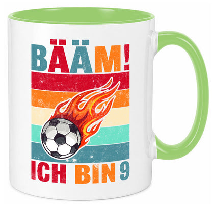 9. Geburtstag | Bääm ich bin 9 Fußball Geschenkidee Humor Tasse