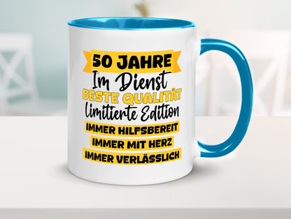 50 Jahre im Dienst | Jubiläum Arbeit v8 lustiger Spruch Geschenk Kollegen Büro