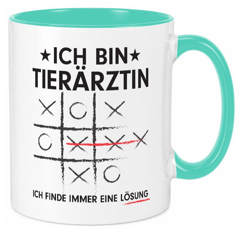 Löse Probleme: Tierärztin | Mediziner Tiermedizin v3 Geschenkidee Tierliebhaber Tasse